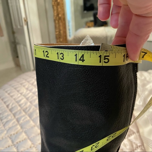 FRYE {6B} Boots Black Leather Knee-High Rear Zip - Picture 11 of 12